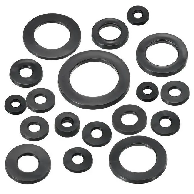 Alt view image 4 of 6 - M3 Rubber Flat Washer, 40 Pack 3mm ID 8mm OD 3mm Thick Sealing Spacer Gasket Ring for Faucet Pipe Water Hose Fastener Bolt, Black