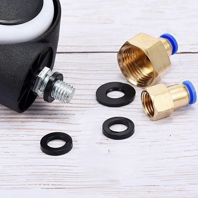 Alt view image 6 of 6 - M3 Rubber Flat Washer, 40 Pack 3mm ID 8mm OD 3mm Thick Sealing Spacer Gasket Ring for Faucet Pipe Water Hose Fastener Bolt, Black
