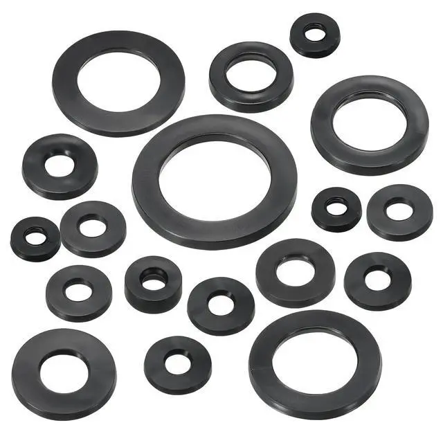 Alt view image 4 of 6 - M8 Rubber Flat Washer, 120 Pack 8mm ID 16mm OD 2.2mm Thick Sealing Spacer Gasket Ring for Faucet Pipe Water Hose Fastener Bolt, Black