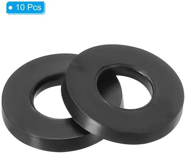 Alt view image 3 of 6 - M8 Rubber Flat Washer, 10 Pack 8mm ID 16mm OD 2.2mm Thick Sealing Spacer Gasket Ring for Faucet Pipe Water Hose Fastener Bolt, Black