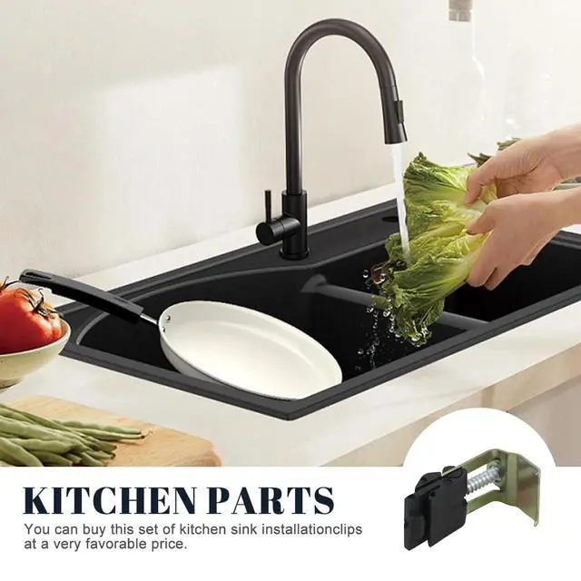Alt view image 5 of 7 - 10pcs/Set Sink Mounting Set Practical Sink Attachment Clips Sink Mounting Clips Set of 10 for Easy Installation & Repair Pack of 10 Undermount Sink Mounting Clips Sink Mounting Hardware Convenient