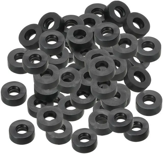 Main image of M3 Rubber Flat Washer, 40 Pack 3mm ID 8mm OD 3mm Thick Sealing Spacer Gasket Ring for Faucet Pipe Water Hose Fastener Bolt, Black