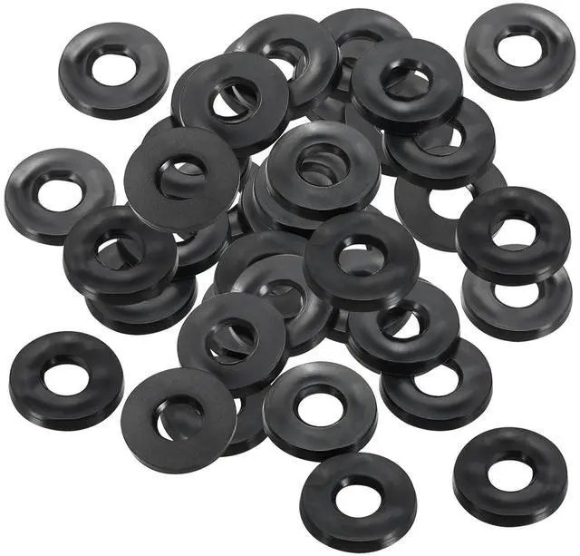 Main image of M5 Rubber Flat Washer, 80 Pack 5mm ID 11mm OD 1.5mm Thick Sealing Spacer Gasket Ring for Faucet Pipe Water Hose Fastener Bolt, Black