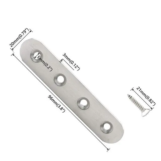 Alt view image 3 of 7 - 3.8 inch Stainless Steel Flat Mending Repair Plate, Pack of 10