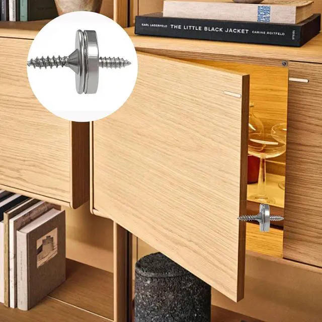 Alt view image 3 of 7 - Set of 8 Magnetic Cabinet & Door Latch Catch Closures Cabinet Hardware Fittings Concealed Magnetic Door Latch Catch Closures Cabinet Hardware Fittings for Household Doors Glass Doors