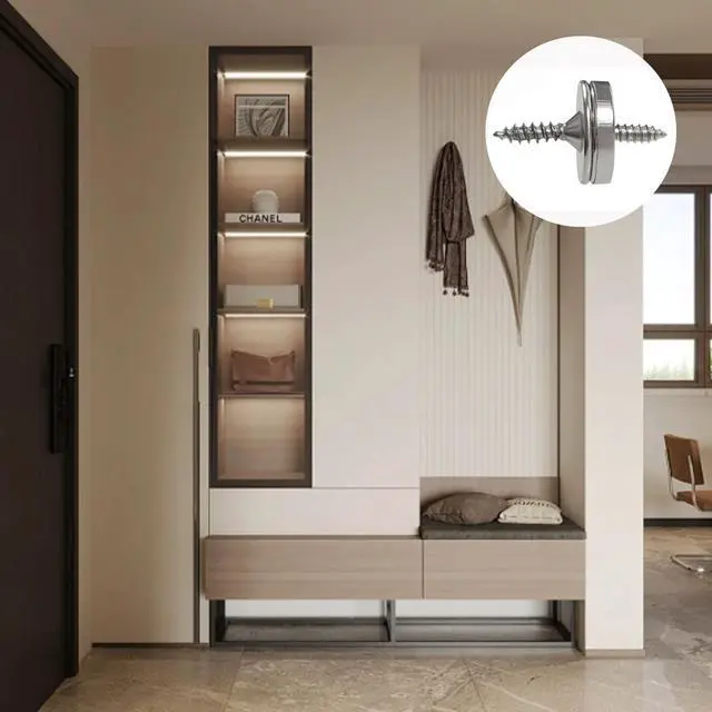 Alt view image 5 of 7 - Set of 8 Magnetic Cabinet & Door Latch Catch Closures Cabinet Hardware Fittings Concealed Magnetic Door Latch Catch Closures Cabinet Hardware Fittings for Household Doors Glass Doors