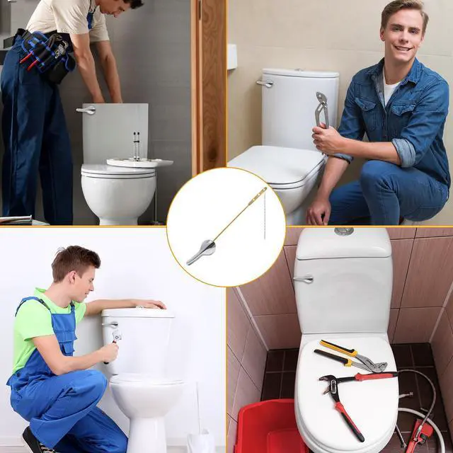 Alt view image 3 of 7 - Universal Toilet Handle Replacement Kit, Front Mount Metal Toilet Flush Lever, Toilet Tank Handle with Brass Arm & Stainless Steel Flapper Chain, Compatible with American Standard & Mansfield