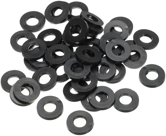 Main image of M8 Rubber Flat Washer, 120 Pack 8mm ID 16mm OD 2.2mm Thick Sealing Spacer Gasket Ring for Faucet Pipe Water Hose Fastener Bolt, Black
