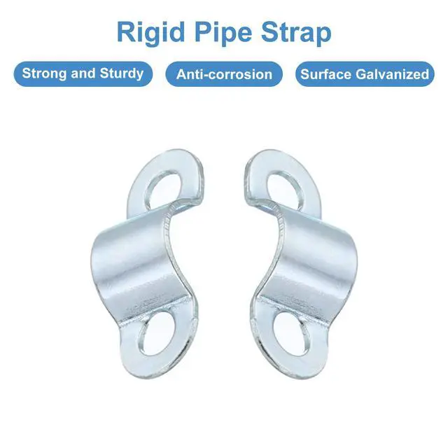 Alt view image 5 of 7 - 25Pcs Rigid Pipe Strap Fit M4 (1/6") Tube OD, 2 Holes Carbon Steel Tension Tube Clamp, U Bracket Tube Clip for Pipe or Cable Fixing, Silver