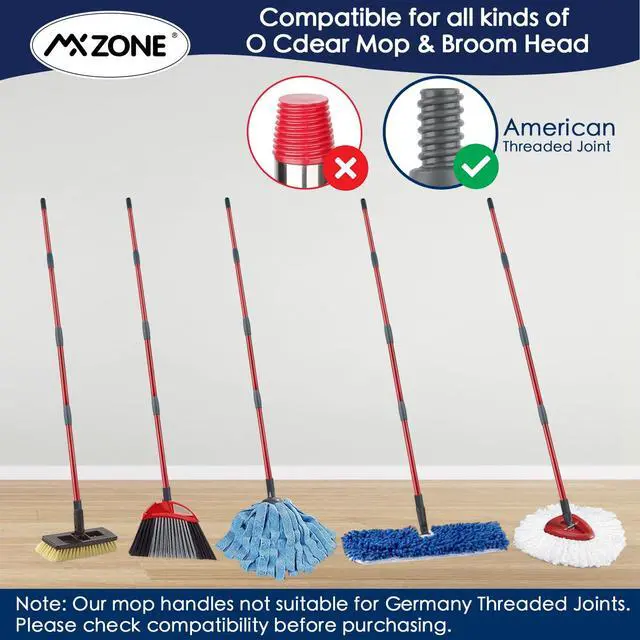 Alt view image 3 of 7 - Spin Mop Handle for O-Cedar EasyWring/RinseClean, 30-58 in, 4-Section