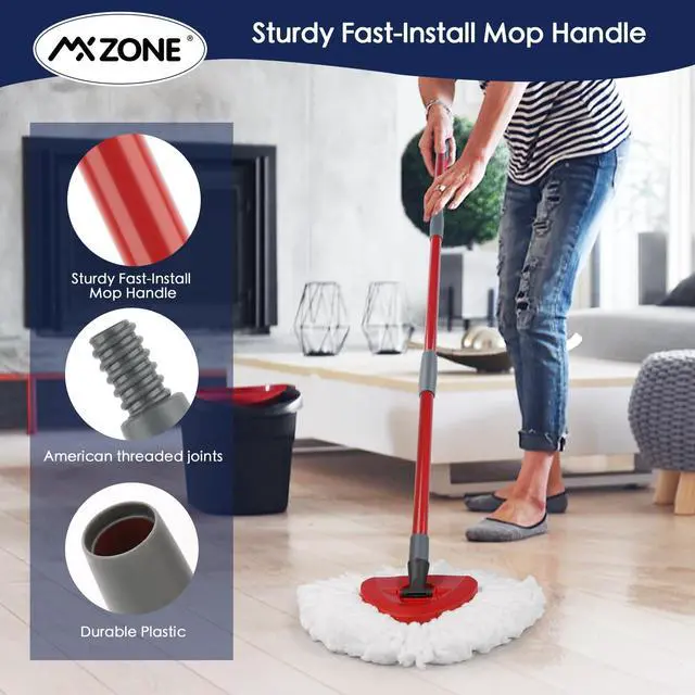 Alt view image 5 of 7 - Spin Mop Handle for O-Cedar EasyWring/RinseClean, 30-58 in, 4-Section