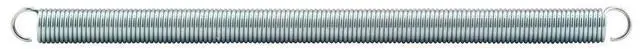 Main image of SP 9672 Extension Spring, Spring Steel Construction, Nickel-Plated Finish, 0.047 GA x 3/8 In. x 6-1/2 In., Single Loop Open (2 Pack)