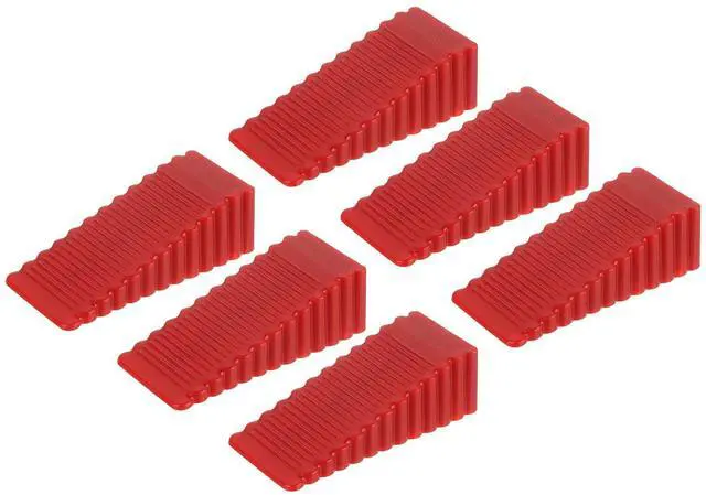 Main image of 6 Pcs Door Stoppers for Bottom of Door, 28mm/1.10 Inch Door Stops, Rubber Door Stopper Wedge Anti Slip, Window Stopper Door Stackable, Red