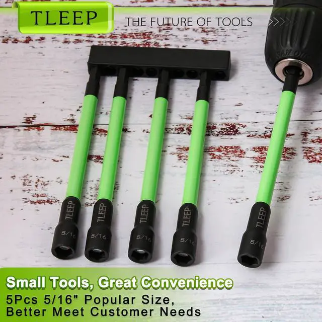 Alt view image 6 of 7 - 150MM 5/16" Magnetic Power Nut Driver Set for Impact Drill, 1/4" Hex Head Drill Bit Set SAE Screwdriver Socket Set, Chrome Vanadium Steel Quick Change Chuck Socket Wrench Nut Setters