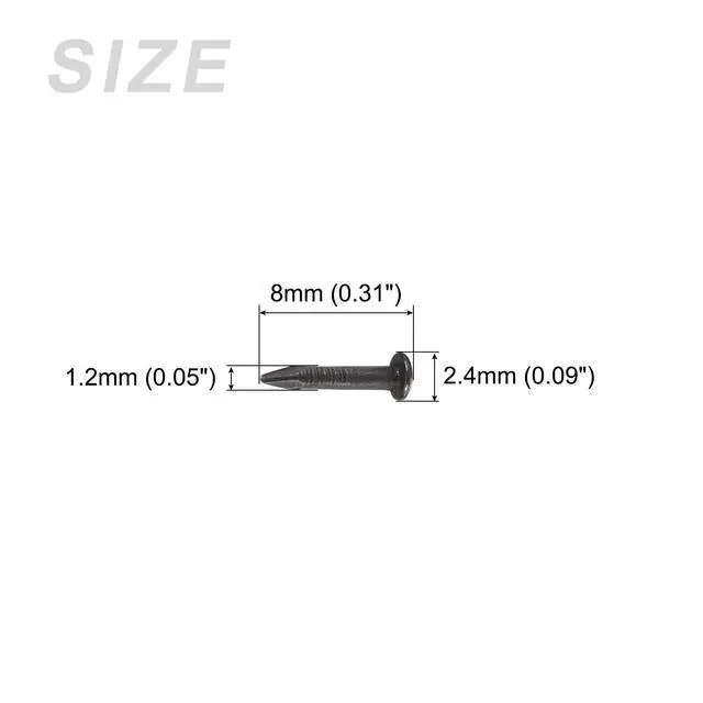 Alt view image 2 of 5 - Small Nails (1.2x8mm) 200pcs, Brass Tiny Hardware Nails - for Household Woodworking, Black
