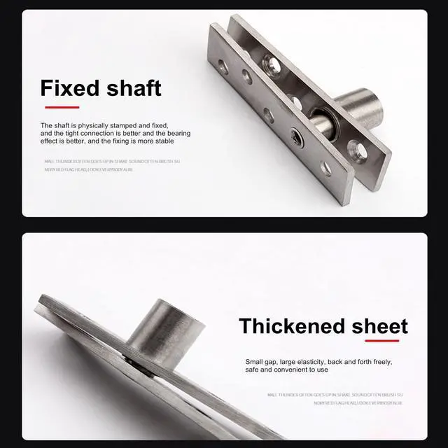 Alt view image 5 of 7 - 2 Pack Door Pivot Hinge 360°Rotation Hidden Door Hinge Concealing Door Hinge Household Hinge Hidden Bookcase Hinges Secret, Stainless Steel Rotation Door Pivot Hinges Hardware,Small