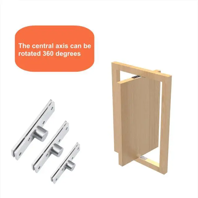 Alt view image 6 of 7 - 2 Pack Door Pivot Hinge 360°Rotation Hidden Door Hinge Concealing Door Hinge Household Hinge Hidden Bookcase Hinges Secret, Stainless Steel Rotation Door Pivot Hinges Hardware,Small