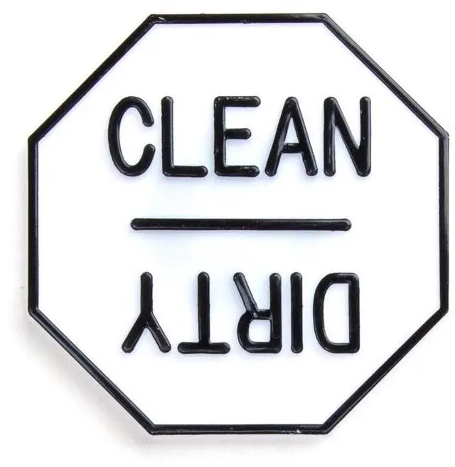 Main image of - 5935 Fox Run Clean or Dirty Dishwasher Magnet, 2.5 x 2.5 x 0.25 inches, White