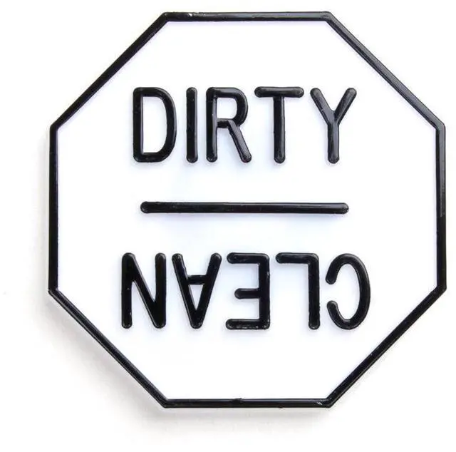 Alt view image 2 of 4 - - 5935 Fox Run Clean or Dirty Dishwasher Magnet, 2.5 x 2.5 x 0.25 inches, White