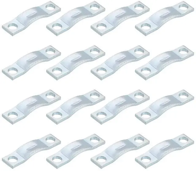Main image of 16Pcs Rigid Pipe Strap Fit M3 (1/8") Tube OD, 2 Holes Carbon Steel Tension Tube Clamp, U Bracket Tube Clip for Pipe or Cable Fixing, Silver