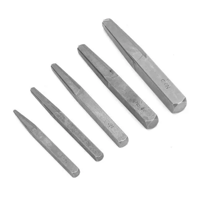 Alt view image 5 of 7 - 5pc Straight Fluted Screw Extractor Set - Broken Bolt Removal Tool Square Type Easy Out Bolt Extractor Set for Broken Bolt Thread Repair, Carbon Stee