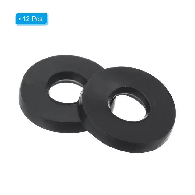 Alt view image 3 of 6 - M4 Rubber Flat Washer, 12 Pack 4mm ID 9mm OD 1.2mm Thick Sealing Spacer Gasket Ring for Faucet Pipe Water Hose Fastener Bolt, Black