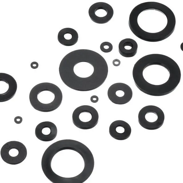 Alt view image 4 of 6 - M4 Rubber Flat Washer, 12 Pack 4mm ID 9mm OD 1.2mm Thick Sealing Spacer Gasket Ring for Faucet Pipe Water Hose Fastener Bolt, Black