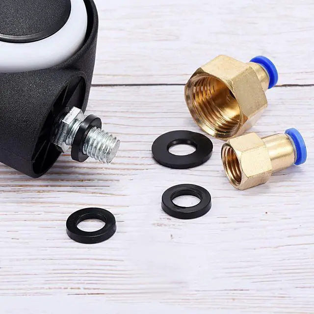 Alt view image 6 of 6 - M4 Rubber Flat Washer, 12 Pack 4mm ID 9mm OD 1.2mm Thick Sealing Spacer Gasket Ring for Faucet Pipe Water Hose Fastener Bolt, Black
