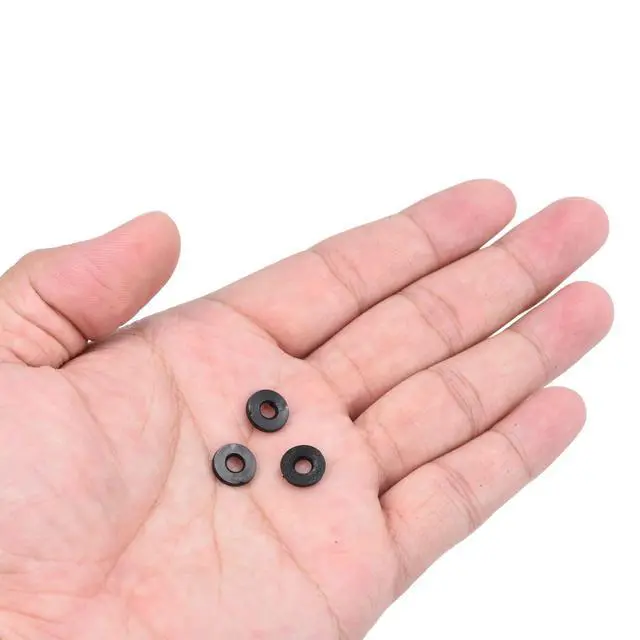 Alt view image 5 of 6 - M4 Rubber Flat Washer, 12 Pack 4mm ID 9mm OD 1.2mm Thick Sealing Spacer Gasket Ring for Faucet Pipe Water Hose Fastener Bolt, Black