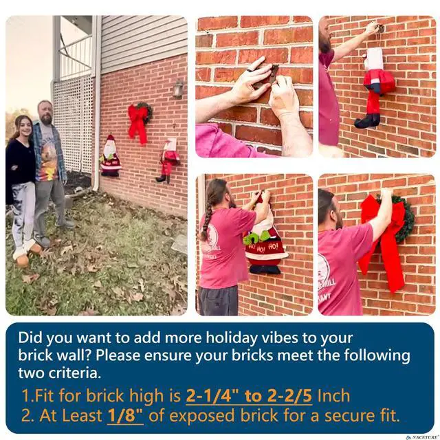 Alt view image 2 of 7 - No-Drill Brick Hook Clips, 18 Pack(When Properly Installed)