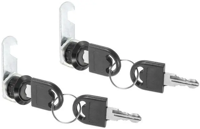 Main image of Cabinet Lock with Keys 2 Pcs 5/8"(16mm) Cam Locks Zinc Alloy Tool Box Lock Replacement Keyed Alike for Drawer Cupboard Household Mailbox RV Door Lock, Black