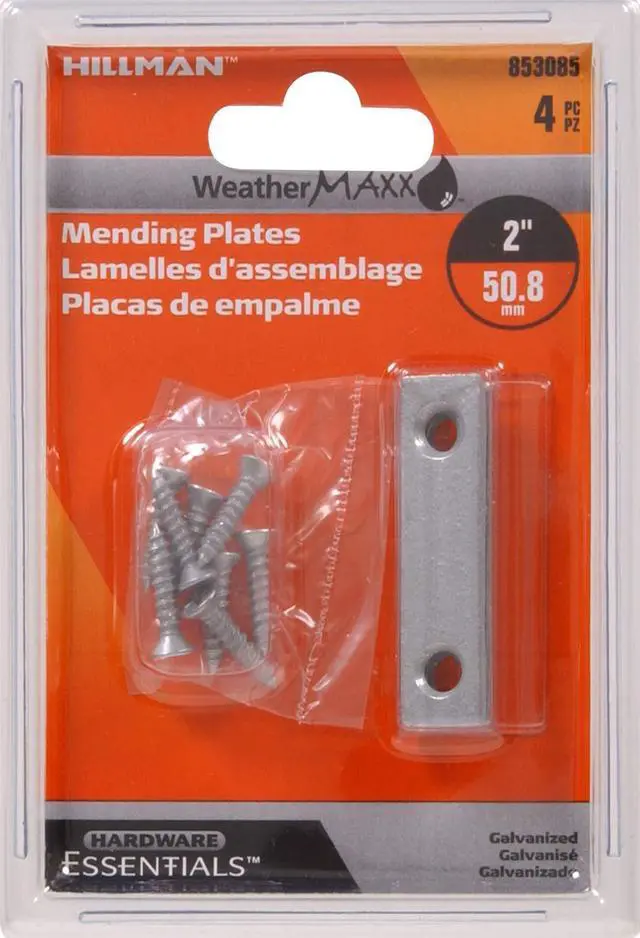 Main image of 853085 Mending Plate Galvanized 2" x 1/2" 4-Pack