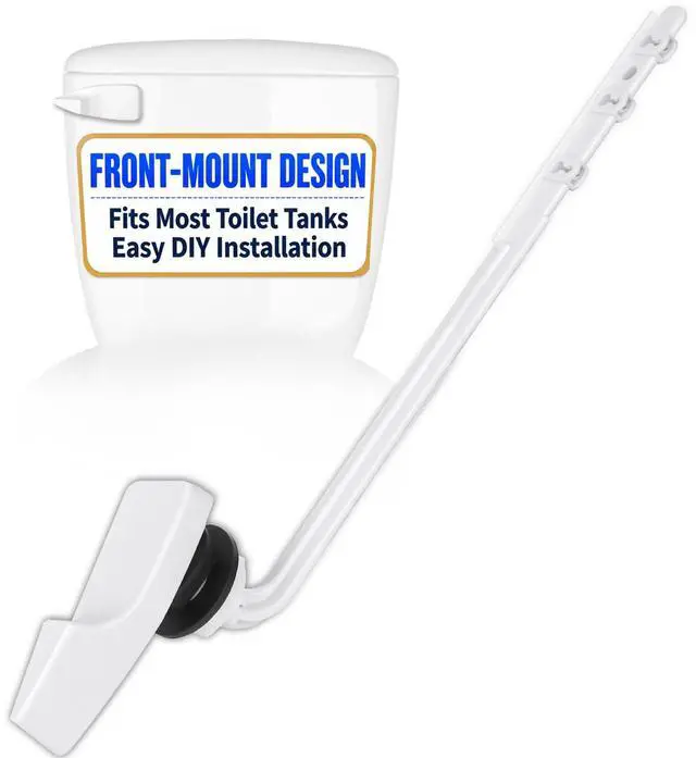 Main image of Toilet Handle Replacement Kit, Universal Front Mount Toilet Tank Flush Lever Replacement Handle, Toilet Tank Trip Lever, Easy to Install, Toilet Repair Kit, White Plastic