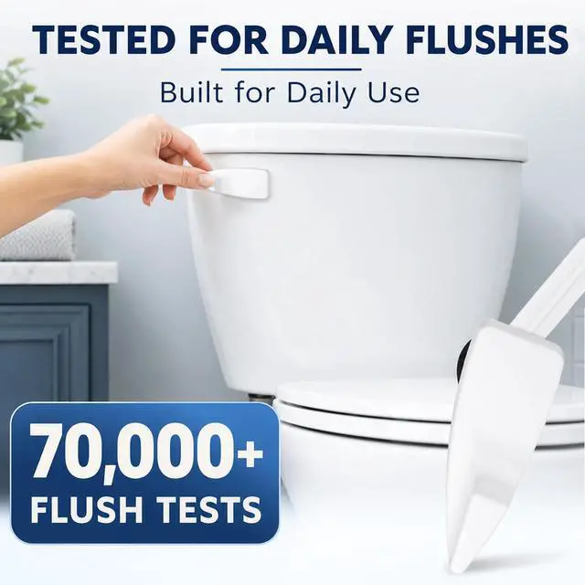 Alt view image 3 of 7 - Toilet Handle Replacement Kit, Universal Front Mount Toilet Tank Flush Lever Replacement Handle, Toilet Tank Trip Lever, Easy to Install, Toilet Repair Kit, White Plastic