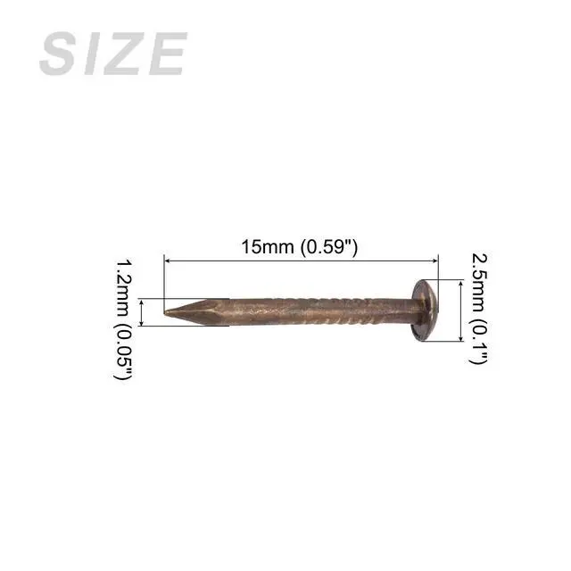 Alt view image 2 of 5 - Small Nails (1.2x15mm) 150pcs, Brass Tiny Hardware Nails - for Household Woodworking, Bronze Tone