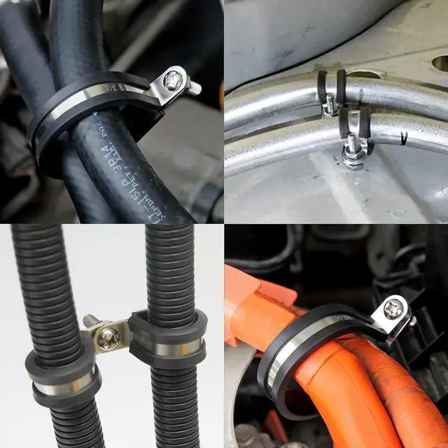 Alt view image 7 of 7 - 20 PCS 3/16 Inch Cable Clamps - Stainless Steel, Insulated, Hose & Pipe Clamps