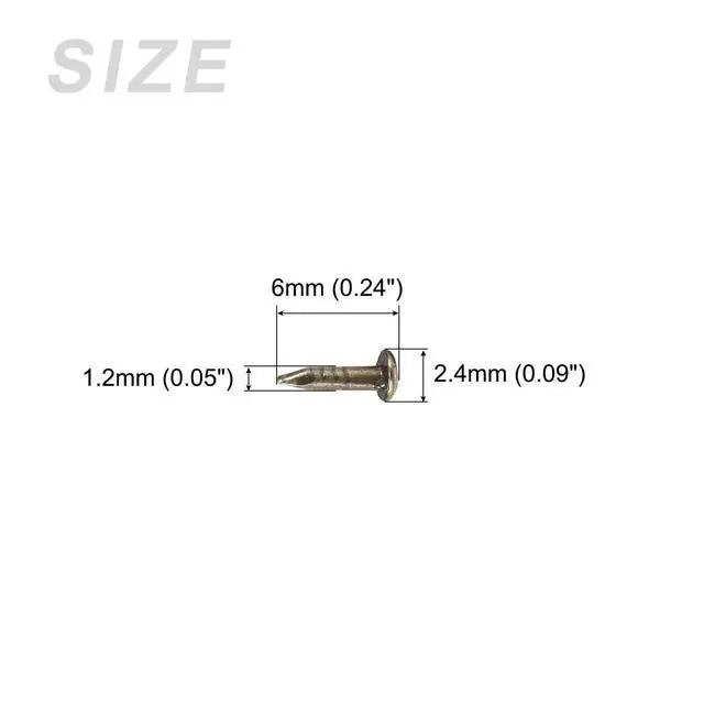 Alt view image 2 of 5 - Small Nails (1.2x6mm) 300pcs, Carbon Steel Tiny Hardware Nails - for Household Woodworking, Bronze Tone