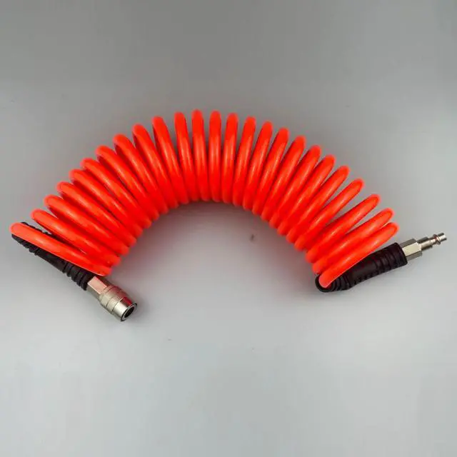 Alt view image 2 of 7 - PU Recoil Air Hose Compressor Tube with 1/4" Swivel Fittings