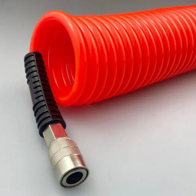 Alt view image 4 of 7 - PU Recoil Air Hose Compressor Tube with 1/4" Swivel Fittings
