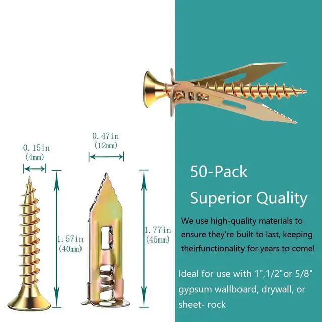 Alt view image 2 of 7 - Fixion Tools Drywall Anchors for Hanging Household Mirrors, 100Pcs