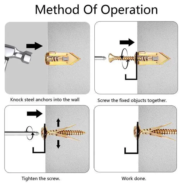 Alt view image 6 of 7 - Fixion Tools Drywall Anchors for Hanging Household Mirrors, 100Pcs