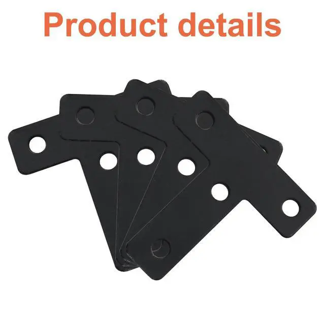 Alt view image 4 of 5 - T Shape Flat Mending Plates, 50 x 50mm (2" x 2"), Black