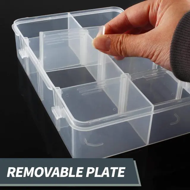 Alt view image 4 of 7 - Plastic 8-Grid Storage Box, 7.28 * 4.88 * 1.6 inch, 1 Pack