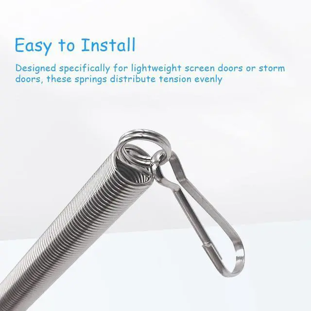 Alt view image 4 of 5 - 20 Inch Screen Door Spring, 4 Pack with Hook Ends Long Extension Spring Screen Door Closer Springs Self Closing Garage Door Springs Replacement Hardware for Screen Doors Camper Construction, 2 Sizes