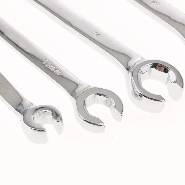 Alt view image 2 of 3 - Flare Nut Wrench, Metric Double Open End Offset Fuel Pipe Spanner for Removing or Replacing Nuts (8mm x10mm)