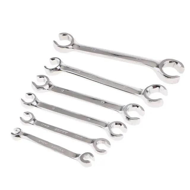 Alt view image 3 of 3 - Flare Nut Wrench, Metric Double Open End Offset Fuel Pipe Spanner for Removing or Replacing Nuts (8mm x10mm)