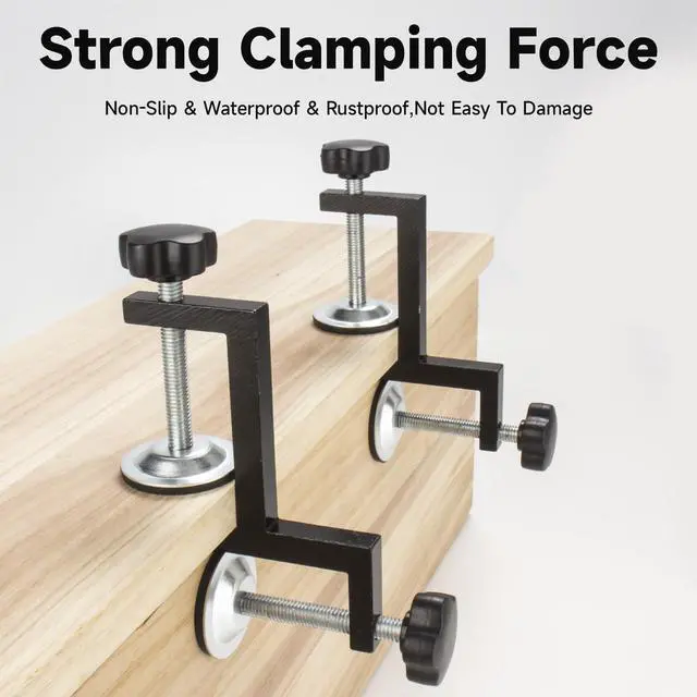 Alt view image 4 of 6 - 2 Pack Y-Clamps for Woodworking Clamping,Household Table Desk Clamps,Aluminium Carbon Steel Heavy Duty Welding Cutting Drilling Clamping for Wood,Plastic and Workpieces Fixed