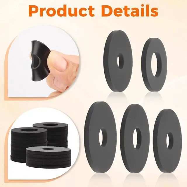 Alt view image 4 of 6 - 143Pcs Flat Rubber Washers Assortment Kit, 10 Sizes 7/10/12/16/18/20/22/25/28/30mm Rubber Gasket, Suitable for Screws, Hoses, Tap Fittings, Pipes, Shower Hoses, Garden Bolts