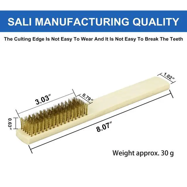 Alt view image 2 of 7 - 12pcs Wire Brushes for Cleaning Rust Removal Stainless Steel Bristles with Curved Beechwood Handle Grip for Dirt & Paint Scrubbing Removing Unfinished Metal Parts, Paint Stains Household Clean