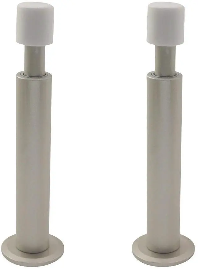 Main image of 2PCS Flexible Door Stopper Silver Solid Long Door Top Household Hardware Tools Thickened Iron Bumper Rubber Head Accessories